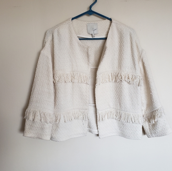 Joie Porcelain Jacoba Fringe Jacket Size Small - Picture 4 of 12